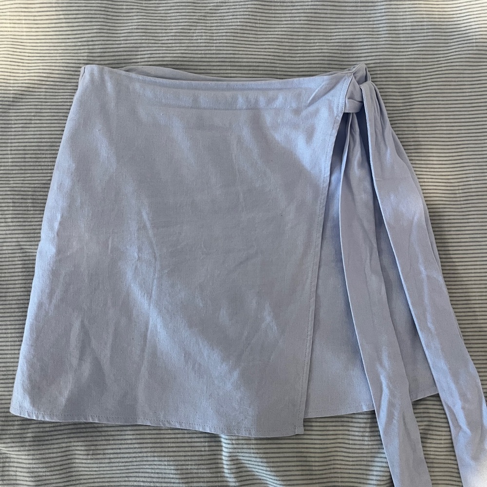 Light Blue Wrap Skirt